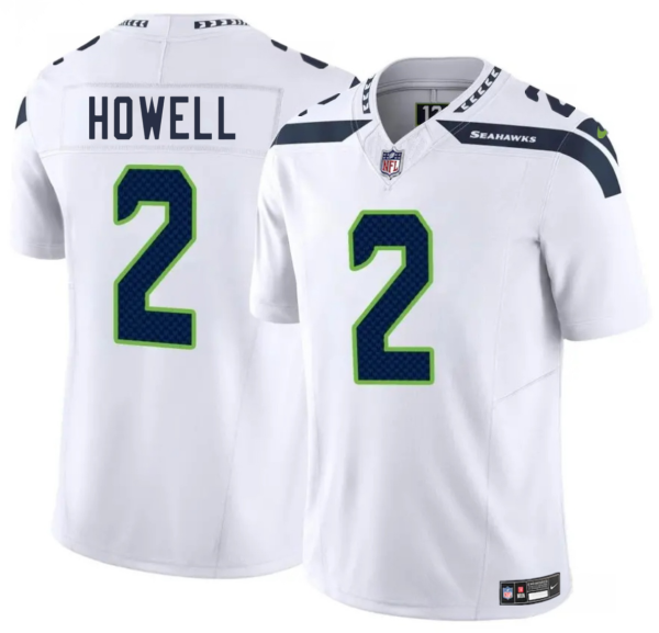 Men's Seattle Seahawks #2 Sam Howell White 2025 F.U.S.E. Vapor Limited Stitched Football Jersey - Custom Name