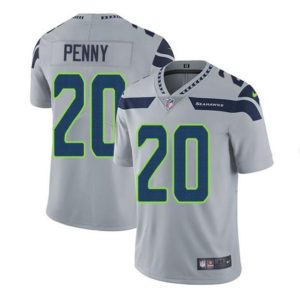 Men's Seattle Seahawks #20 Rashaad Penny Grey Vapor Untouchable Limited Stitched Jersey - Custom Name