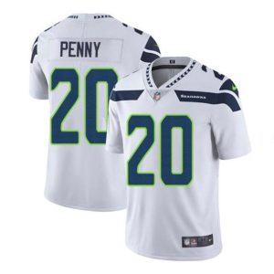 Men's Seattle Seahawks #20 Rashaad Penny White Vapor Untouchable Limited Stitched Jersey - Custom Name
