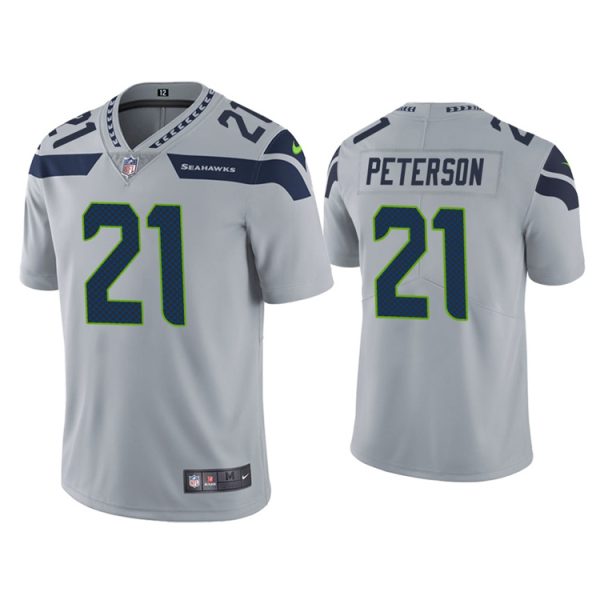 Men's Seattle Seahawks #21 Adrian Peterson Grey Vapor Untouchable Limited Stitched Jersey - Custom Name