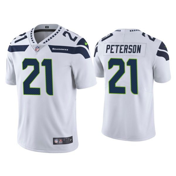Men's Seattle Seahawks #21 Adrian Peterson White Vapor Untouchable Limited Stitched Jersey - Custom Name