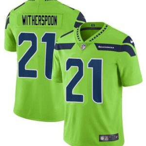 Men's Seattle Seahawks #21 Devon Witherspoon Green Vapor Untouchable Limited Stitched Football Jersey - Custom Name