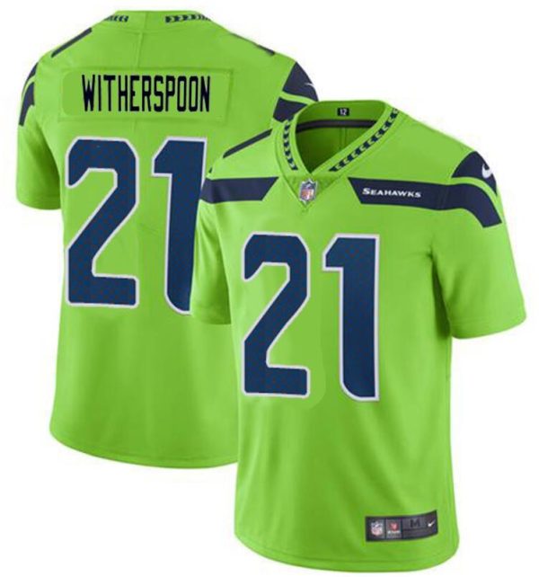 Men's Seattle Seahawks #21 Devon Witherspoon Green Vapor Untouchable Limited Stitched Football Jersey - Custom Name