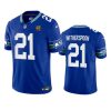 Men's Seattle Seahawks #21 Devon Witherspoon Royal 2023 F.U.S.E. Throwback With John Madden Patch Vapor Limited Stitched Football Jersey - Custom Name