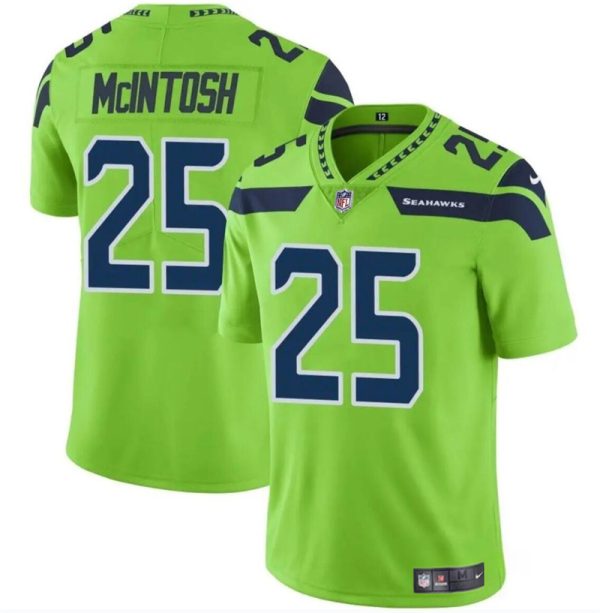 Men's Seattle Seahawks #25 Kenny McIntosh Green Vapor Limited Stitched Football Jersey - Custom Name