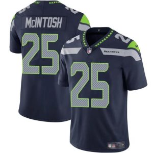 Men's Seattle Seahawks #25 Kenny McIntosh Navy Vapor Limited Stitched Football Jersey - Custom Name