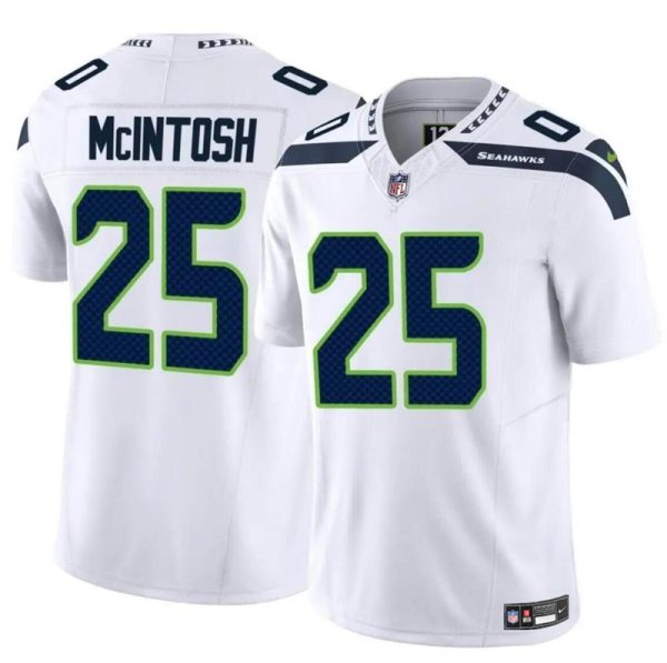 Men's Seattle Seahawks #25 Kenny McIntosh White 2024 F.U.S.E Vapor Limited Stitched Football Jersey - Custom Name