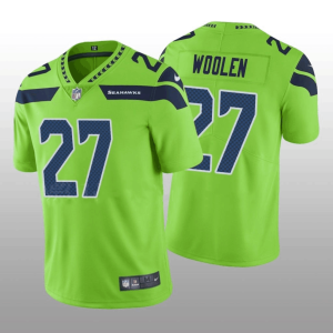 Men's Seattle Seahawks #27 Tariq Woolen Green Vapor Untouchable Stitched Football Jersey - Custom Name