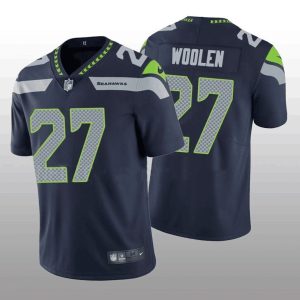 Men's Seattle Seahawks #27 Tariq Woolen Navy Vapor Untouchable Stitched Football Jersey - Custom Name