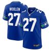 Men's Seattle Seahawks #27 Tariq Woolen Royal Throwback Player Stitched Game Jersey - Custom Name