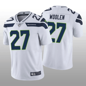 Men's Seattle Seahawks #27 Tariq Woolen White Vapor Untouchable Stitched Football Jersey - Custom Name