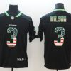 Men's Seattle Seahawks #3 Russell Wilson Black 2018 USA Flag Color Rush Limited Fashion NFL Stitched Jersey - Custom Name