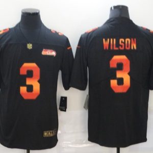 Men's Seattle Seahawks #3 Russell Wilson Black NFL 2020 Fashion Limited Stitched Jersey - Custom Name