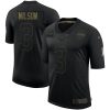 Men's Seattle Seahawks #3 Russell Wilson Black NFL 2020 Salute To Service Limited Stitched Jersey - Custom Name