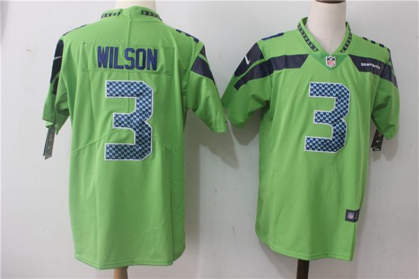 Men's Seattle Seahawks #3 Russell Wilson Green Stitched NFL Vapor Untouchable Limited Jersey - Custom Name