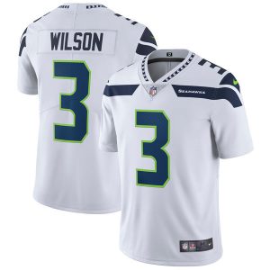 Men's Seattle Seahawks #3 Russell Wilson White Vapor Untouchable Limited Stitched NFL Jersey - Custom Name