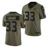 Men's Seattle Seahawks #33 Jamal Adams 2021 Olive Salute To Service Limited Stitched Jersey - Custom Name