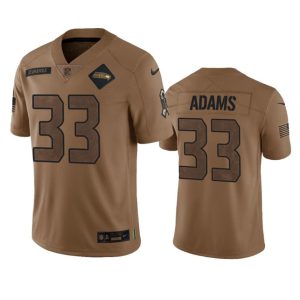 Men's Seattle Seahawks #33 Jamal Adams 2023 Brown Salute To Service Limited Stitched Football Jersey - Custom Name