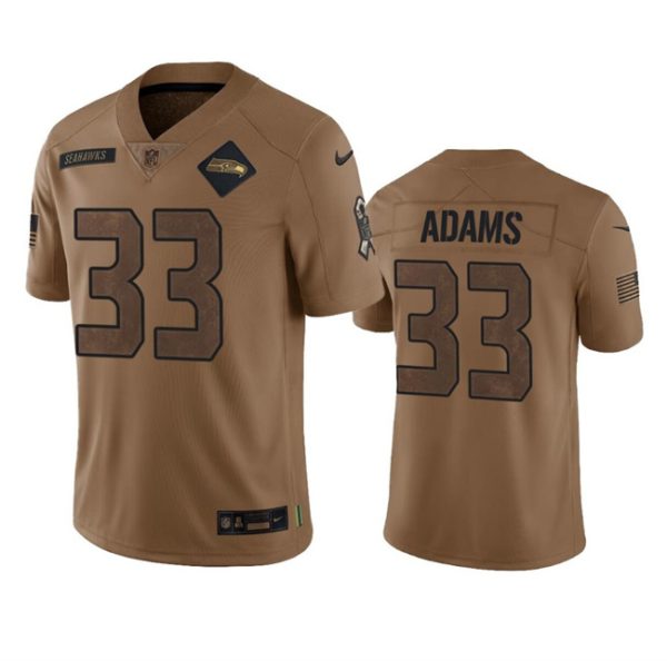 Men's Seattle Seahawks #33 Jamal Adams 2023 Brown Salute To Service Limited Stitched Football Jersey - Custom Name