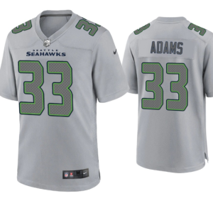 Men's Seattle Seahawks #33 Jamal Adams Grey Atmosphere Fashion Stitched Game Jersey - Custom Name