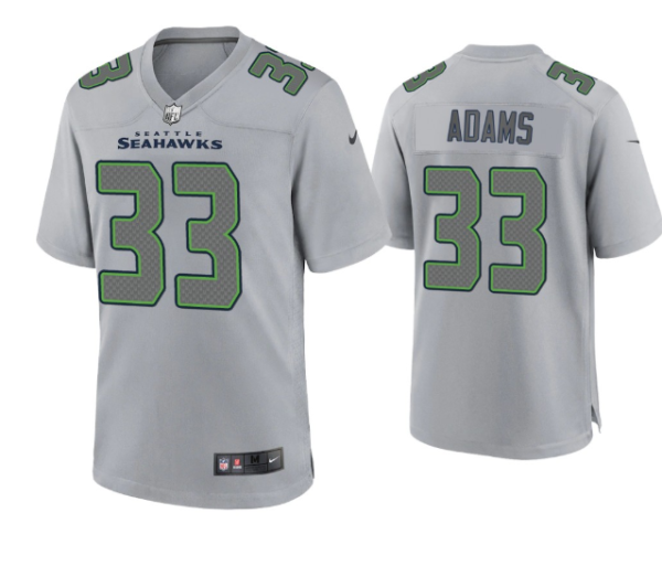 Men's Seattle Seahawks #33 Jamal Adams Grey Atmosphere Fashion Stitched Game Jersey - Custom Name