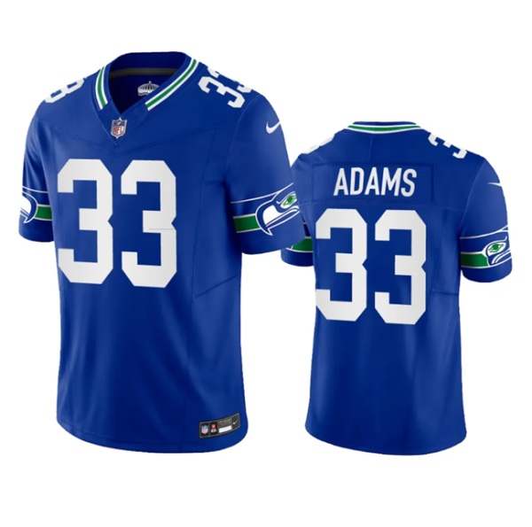 Men's Seattle Seahawks #33 Jamal Adams Royal 2023 F.U.S.E. Vapor Limited Throwback Stitched Jersey - Custom Name