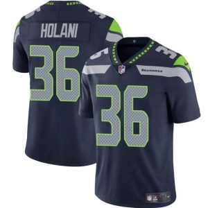 Men's Seattle Seahawks #36 George Holani Navy 2024 Vapor Limited Stitched Football Jersey - Custom Name