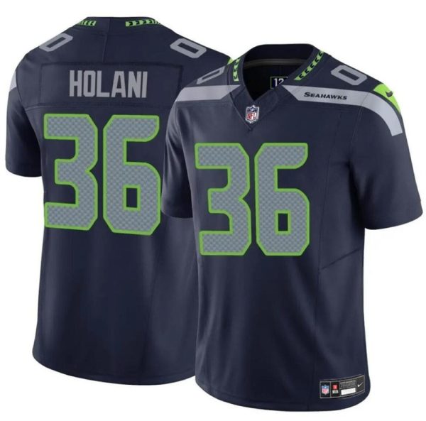 Men's Seattle Seahawks #36 George Holani Navy F.U.S.E Vapor Limited Stitched Football Jersey - Custom Name