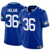 Men's Seattle Seahawks #36 George Holani Royal 2024 F.U.S.E Throwback Vapor Limited Stitched Football Jersey - Custom Name