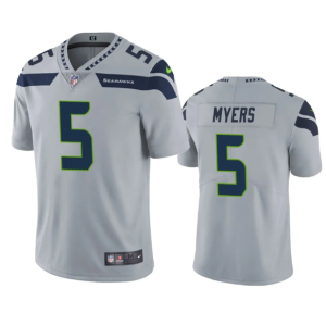 Men's Seattle Seahawks #5 Jason Myers Grey Vapor Untouchable Limited Stitched Jersey - Custom Name