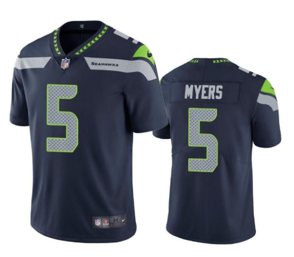 Men's Seattle Seahawks #5 Jason Myers Navy Vapor Untouchable Limited Stitched Jersey - Custom Name