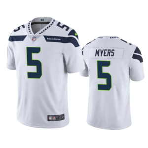 Men's Seattle Seahawks #5 Jason Myers White Vapor Untouchable Limited Stitched Jersey - Custom Name