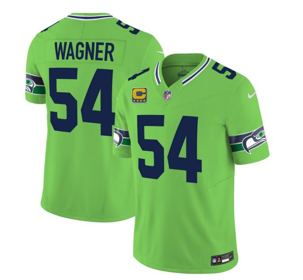 Men's Seattle Seahawks #54 Bobby Wagner 2023 F.U.S.E. With 4-Star C Patch Green Limited Stitched Football Jersey - Custom Name