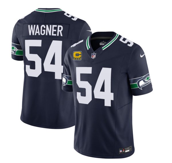 Men's Seattle Seahawks #54 Bobby Wagner 2023 F.U.S.E. With 4-Star C Patch Navy Limited Stitched Football Jersey - Custom Name