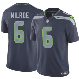 Men's Seattle Seahawks #6 Jalen Milroe Navy 2025 Draft F.U.S.E. Vapor Untouchable Limited Stitched Football Jersey - Custom Name