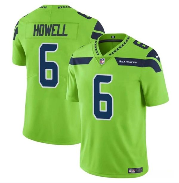 Men's Seattle Seahawks #6 Sam Howell Green Vapor Limited Stitched Football Jersey - Custom Name