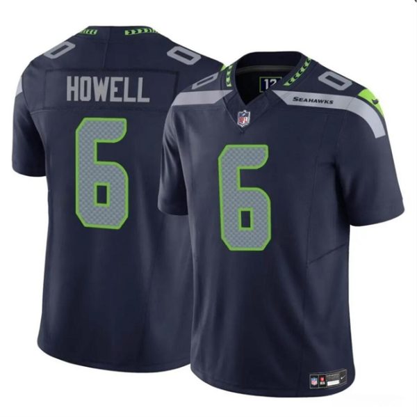 Men's Seattle Seahawks #6 Sam Howell Navy 2023 F.U.S.E. Vapor Limited Stitched Football Jersey - Custom Name