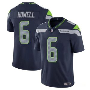 Men's Seattle Seahawks #6 Sam Howell Navy Vapor Limited Stitched Football Jersey - Custom Name