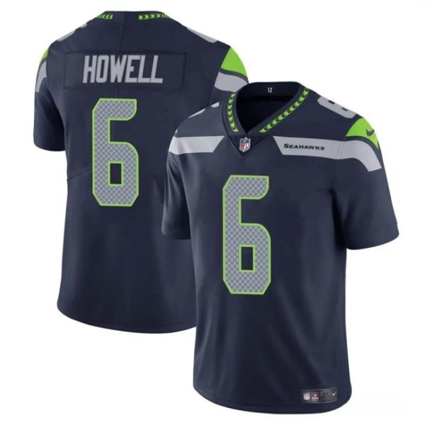 Men's Seattle Seahawks #6 Sam Howell Navy Vapor Limited Stitched Football Jersey - Custom Name