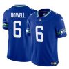 Men's Seattle Seahawks #6 Sam Howell Royal 2023 F.U.S.E. Vapor Throwback Limited Stitched Football Jersey - Custom Name