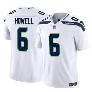 Men's Seattle Seahawks #6 Sam Howell White 2023 F.U.S.E. Vapor Limited Stitched Football Jersey - Custom Name