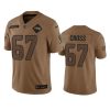 Men's Seattle Seahawks #67 Charles Cross 2023 Brown Salute To Service Limited Stitched Football Jersey - Custom Name