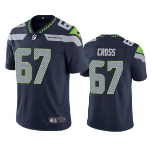 Men's Seattle Seahawks #67 Charles Cross Navy Vapor Untouchable Limited Stitched Jersey - Custom Name
