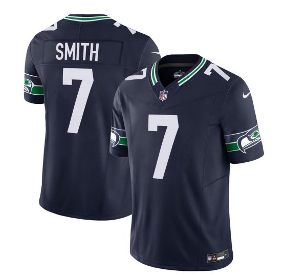 Men's Seattle Seahawks #7 Geno Smith 2023 F.U.S.E. Navy Limited Stitched Football Jersey - Custom Name