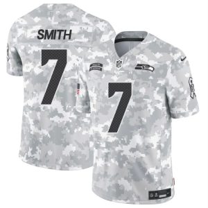 Men's Seattle Seahawks #7 Geno Smith 2024 F.U.S.E Arctic Camo Salute to Service Limited Stitched Football Jersey - Custom Name