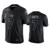 Men's Seattle Seahawks #7 Geno Smith Black Reflective Stitched Jersey - Custom Name