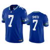 Men's Seattle Seahawks #7 Geno Smith Royal 2023 F.U.S.E. Vapor Limited Throwback Stitched Jersey - Custom Name