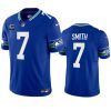 Men's Seattle Seahawks #7 Geno Smith Royal 2023 F.U.S.E. With 1-Star C Patch Vapor Limited Throwback Stitched Jersey - Custom Name