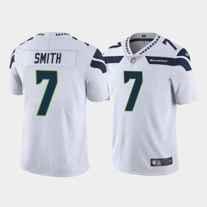 Men's Seattle Seahawks #7 Geno Smith White Vapor Untouchable Limited Stitched Jersey - Custom Name