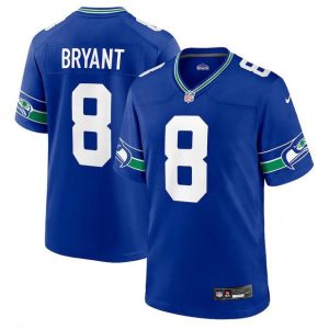 Men's Seattle Seahawks #8 Coby Bryant Royal Throwback Player Stitched Game Jersey - Custom Name